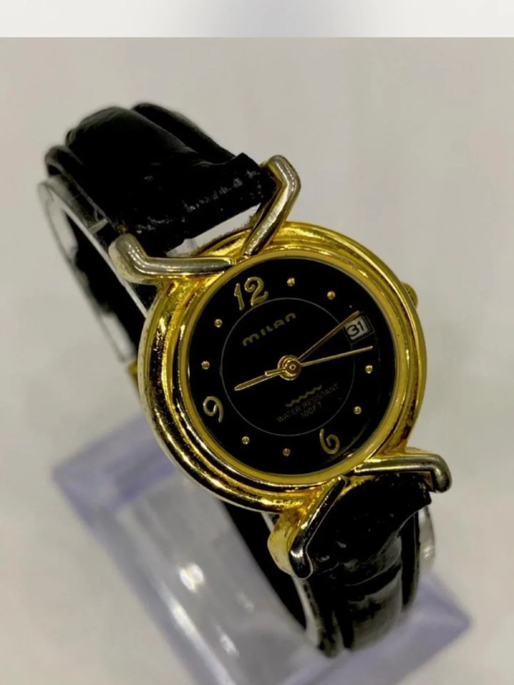 *** Milani  ^^^ Black /   Gold Women's Dress Watch *^*